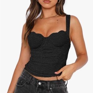 NWT|REORIA BLACK CORSET SLEEVELESS TOP | SIZE MEDIUM